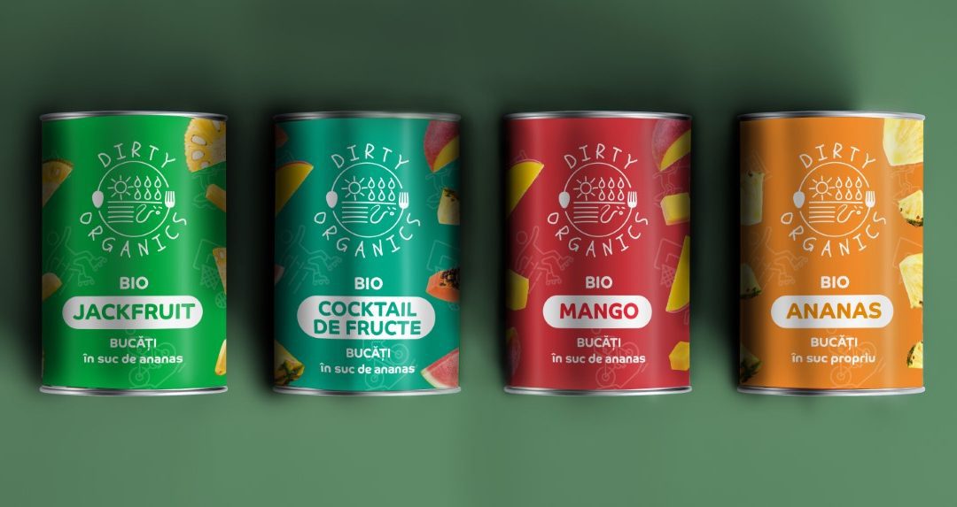 New Pack Design For Dirty Organics Canned Fruit